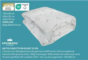 Jysk BEITO COUETTE EN DUVET D'OIE  140x200 cm aanbieding