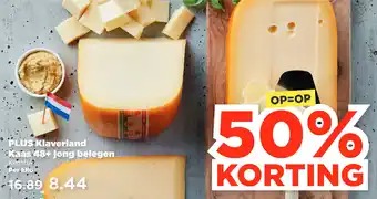 PLUS Plus klaverland kaas 48+ jong belegen aanbieding