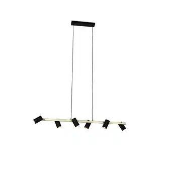 Lampenlicht.nl Moderne hanglamp zwart met goud 6-lichts - beata aanbieding