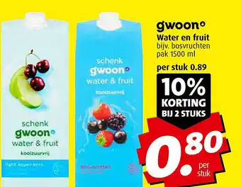 Boni gwoono Water en fruit aanbieding