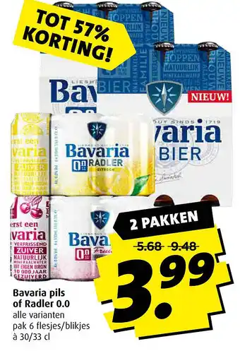 Boni Bayaria pils of Radler 0.0 aanbieding