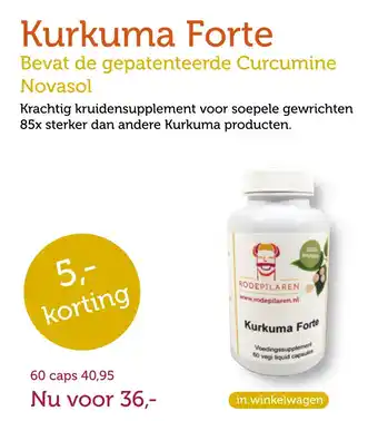 De Rode Pilaren Kurkuma Forte aanbieding