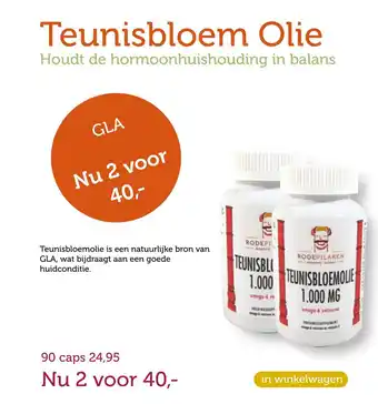 De Rode Pilaren Teunisbloem Olie aanbieding