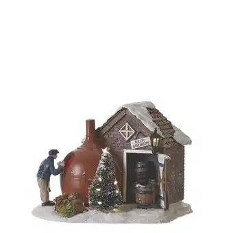 fonQ Luville kerstdorp miniatuur bierbrouwerij - l16 x b14 x h12 cm aanbieding