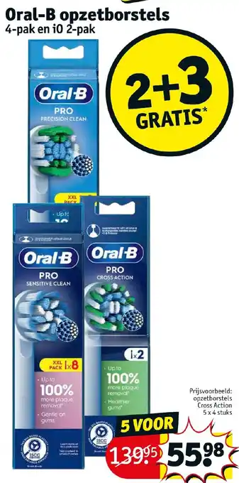 Kruidvat Oral-B opzetborstels 4-pak en i0 2-pak aanbieding