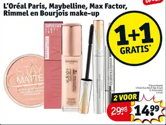 Kruidvat L'Oréal Paris, Maybelline, Max Factor, Rimmel en Bourjois make-up aanbieding