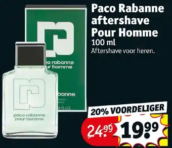 Kruidvat Paco Rabanne aftershave Pour Homme 100 ml aanbieding