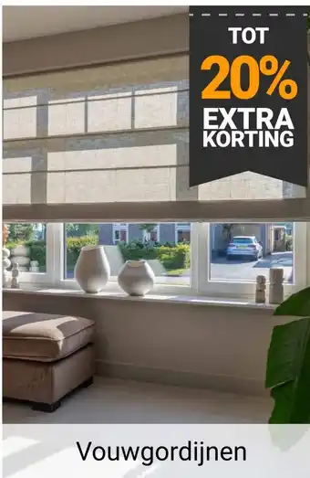 Raamdecoratie.com Vouwgordijnen aanbieding