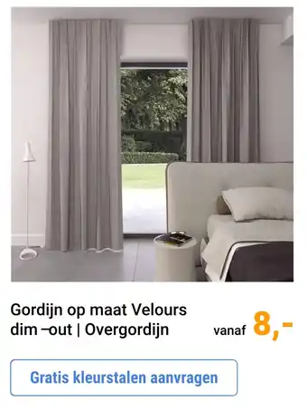 Raamdecoratie.com Gordijn op maat velours dim-out | overgordijn aanbieding