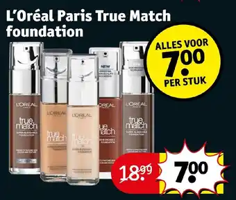 Kruidvat L'Oréal Paris True Match foundation aanbieding