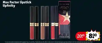 Kruidvat Max Factor lipstick lipfinity aanbieding