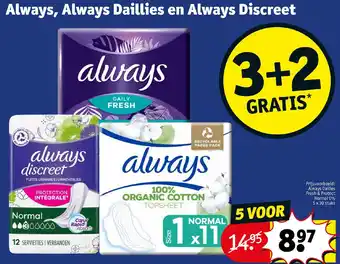 Kruidvat Always, Always Daillies en Always Discreet aanbieding