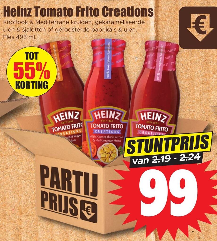 Heinz Tomato Frito Creations aanbieding bij Dirk