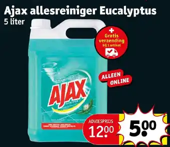Kruidvat Ajax allesreiniger Eucalyptus 5 liter aanbieding