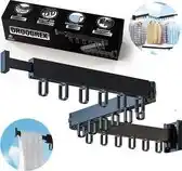 Bol.com W&z droogrek zonder boren inklapbaar universeel wasrek hangend - wanddroogrek - kledingrek - zwart aanbieding