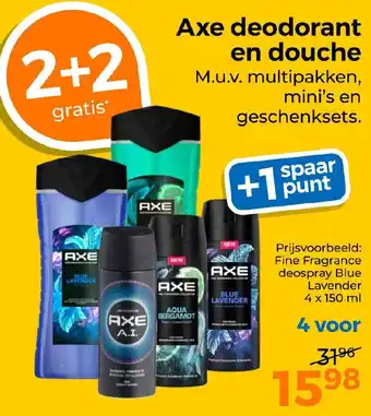 Trekpleister Axe deodorant en douche aanbieding