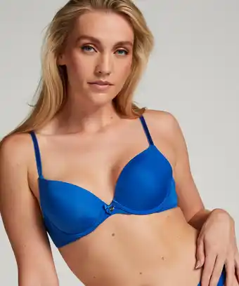 Hunkemoller Hunkemöller voorgevormde beugel bh plunge blauw aanbieding