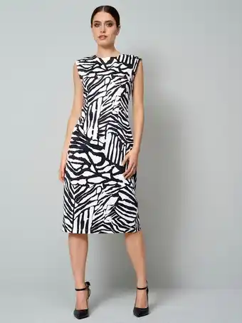 Klingel Kokerjurk met zebradessin alba moda zwart/offwhite aanbieding