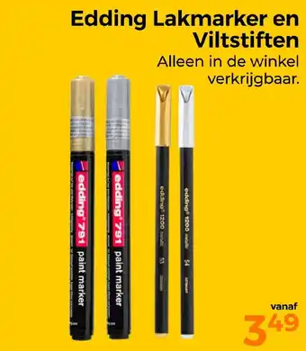 Trekpleister Edding Lakmarker en Viltstiften aanbieding