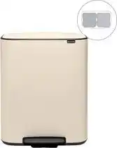 Bol.com Brabantia bo prullenbak - 2 x 30 l - soft beige aanbieding
