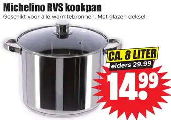 Dirk Michelino RVS kookpan CA. 8 LITER aanbieding