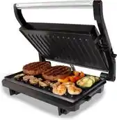 Bol.com Tomado tgc2001s - kleine contactgrill - zwart/rvs - 750 watt aanbieding