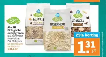 Albert Heijn Alle ah biologische ontbijtgranen aanbieding