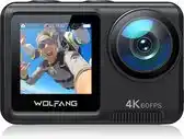 Bol.com Wolfang ga420 action camera - 4k 60fps 24mp - wifi - 3.0 eis stabilization - 8x zoom - externe microfoo en accessoire kit aanbieding
