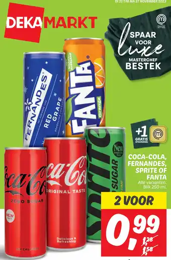 Dekamarkt COCA-COLA, FERNANDES, SPRITE OF FANTA aanbieding