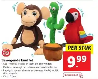 Lidl Bewegende knuffel aanbieding