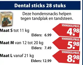 Huisdier Voordeelshop Dental sticks 28 stuks aanbieding