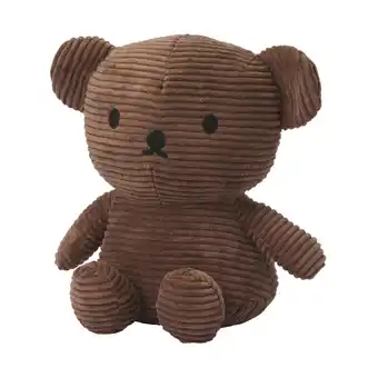 Babypark Nijntje boris bear corduroy knuffel 24 cm brown aanbieding