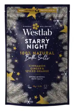 De Online Drogist Westlab badzout starry night - kaneel, gember en kruidige sinaasappel 1kg aanbieding