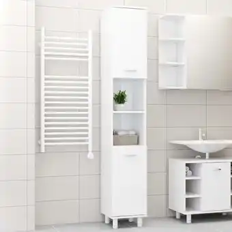 fonQ Prolenta premium - badkamerkast 30x30x179 cm spaanplaat hoogglans wit aanbieding