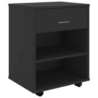 fonQ Vidaxl kast verrijdbaar 46x36x59 cm spaanplaat zwart aanbieding