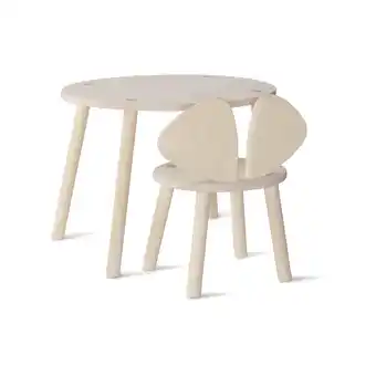 fonQ Nofred mouse kinderstoel + kindertafel set berken aanbieding