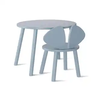 fonQ Nofred mouse kinderstoel + kindertafel set light blue aanbieding