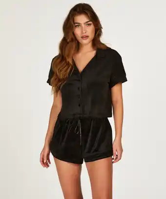 Hunkemoller Hunkemöller shorts velours zwart aanbieding