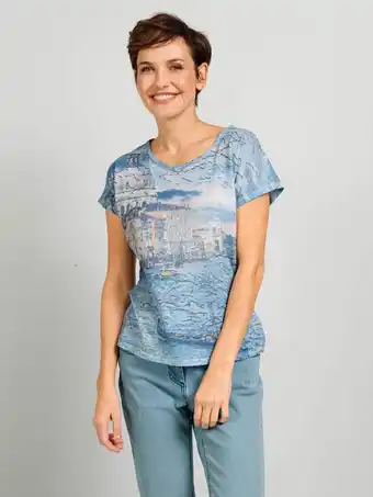 Klingel Shirt met strassteentjes mona lichtblauw/zand aanbieding