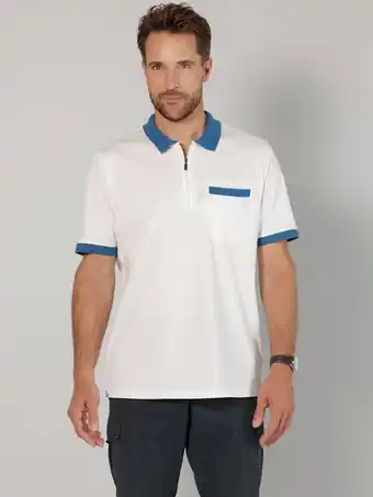 Klingel Poloshirt met modieus contrast roger kent wit aanbieding