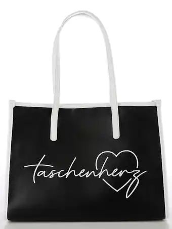 Klingel Shopper 2-delig met mooi opschrift taschenherz zwart/wit aanbieding