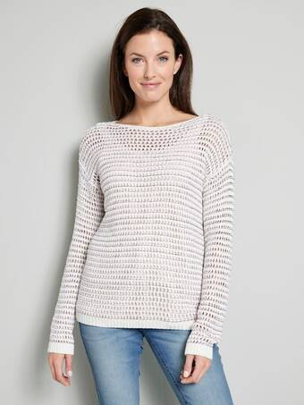 Klingel Trui van ajour dress in wit aanbieding