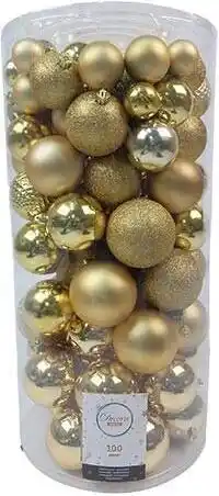 Intratuin Decoris kerstballen plc xxl goud d 8 cm 100 stuks aanbieding