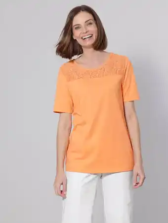 Klingel Shirt met inzet van bloemenkant paola perzik aanbieding