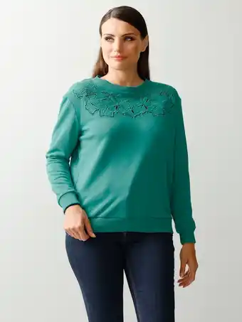 Klingel Sweatshirt met borduursel bij de cut-out mona donkerturquoise aanbieding