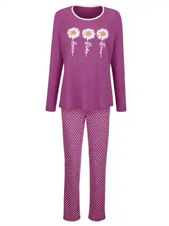 Klingel Pyjama met madeliefjesprint blue moon fuchsia/wit aanbieding