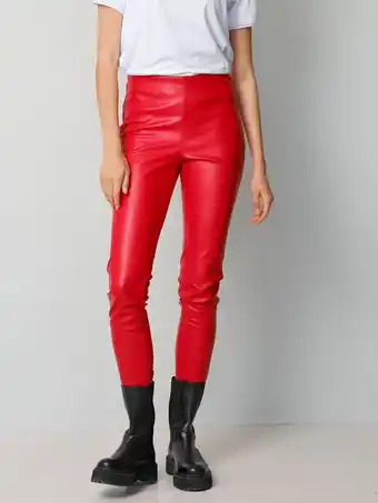 Klingel Imitatieleren legging met praktische rits aan de zoom amy vermont rood aanbieding