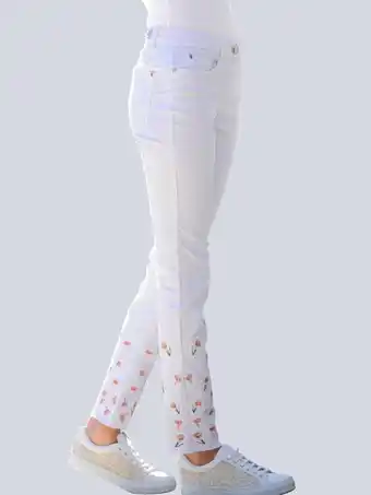 Klingel Jeans met bloemenborduursel alba moda steen aanbieding