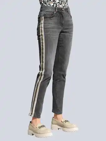 Klingel Jeans met trendy galonstreep alba moda grey aanbieding