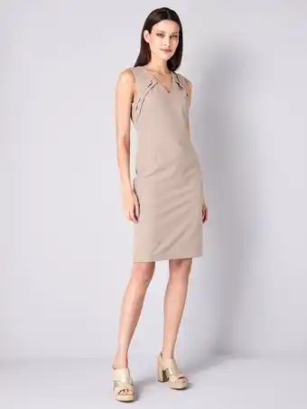 Klingel Jurk met gedrapeerde plooien alba moda beige aanbieding